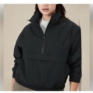 Banana Republic Black Half-Zip Bomber Pullover Jacket